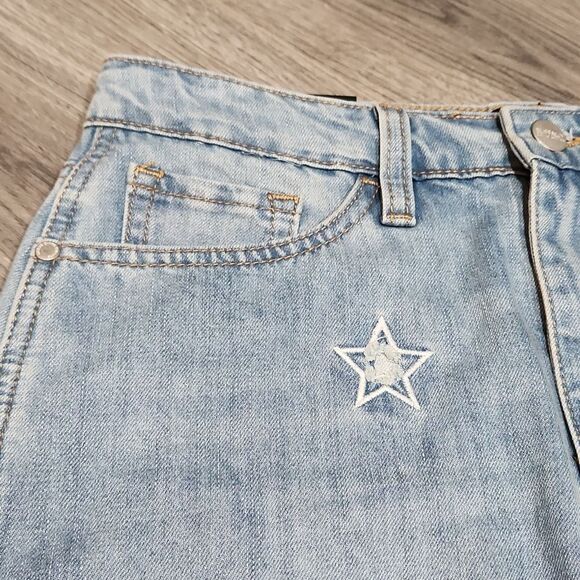 NWT High Rise Jupe Buffalo Ivy Star Denim Raw Hem Skirt - Picture 5 of 11